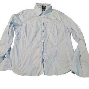 Jacob Mens Button Up Dress Shirt Blue Size XL 100% Cotton Long Sleeve Collar